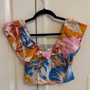 Zara Off The Shoulder Floral Top